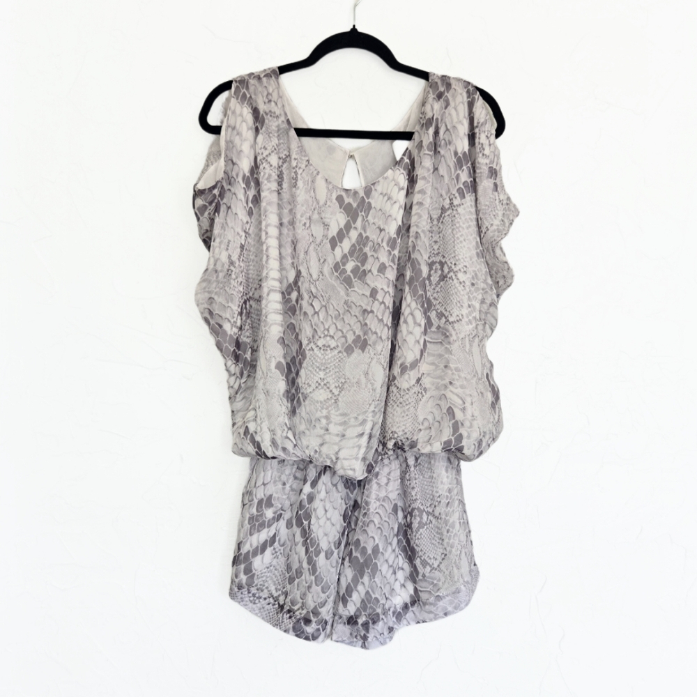 Mare Mare Silk Gray White Python Romper - image 1